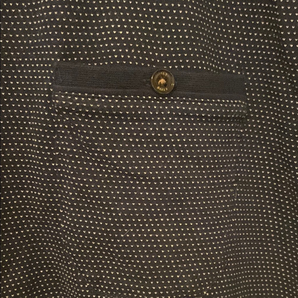 Ted Baker Navy Blue With Tiny White polka Dots Short Sleeve Shirt Men 4 - Picture 3 of 7